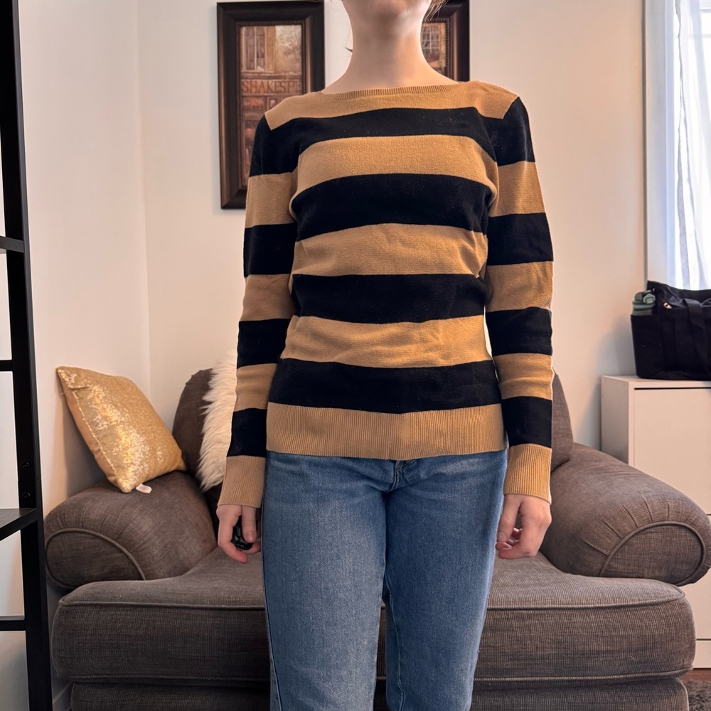 Bleu gray Striped Top